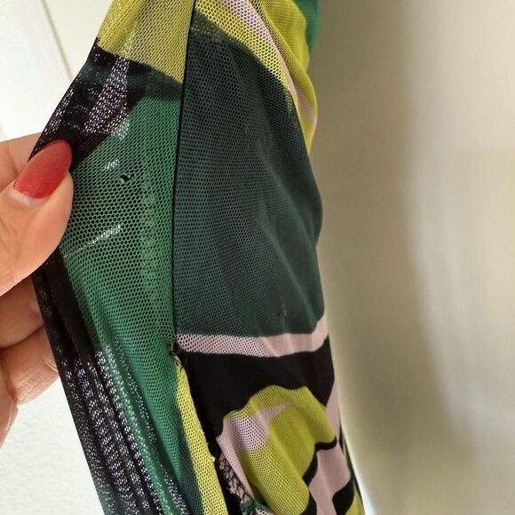 Donna Morgan Abstract Printed Mesh Midi Dress - Picture 4 of 8